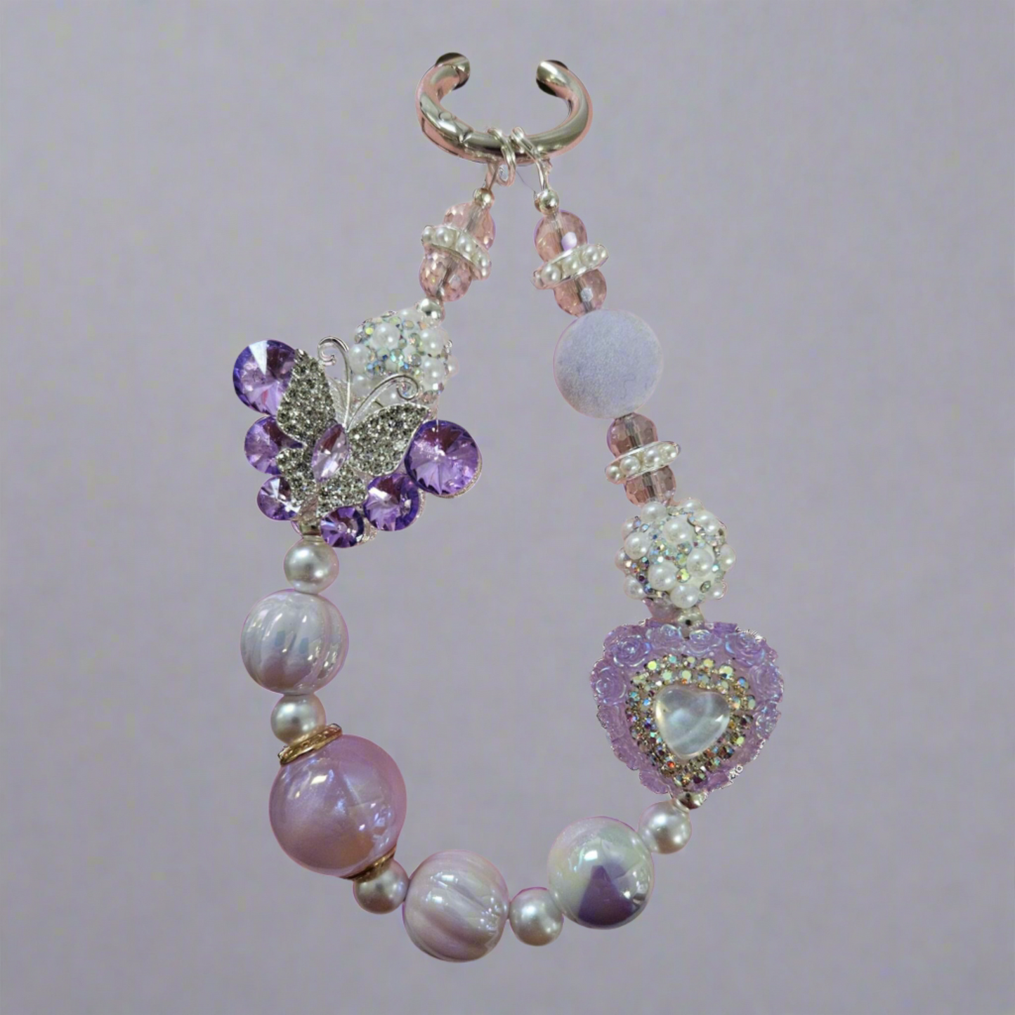 Butterfly & Heart Phone Charm Wristlet