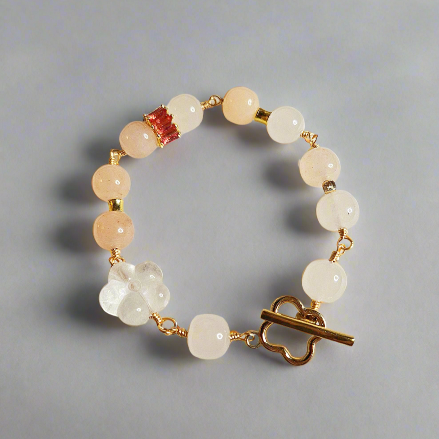 Clear Quartz & Golden Silk Jade Bracelet