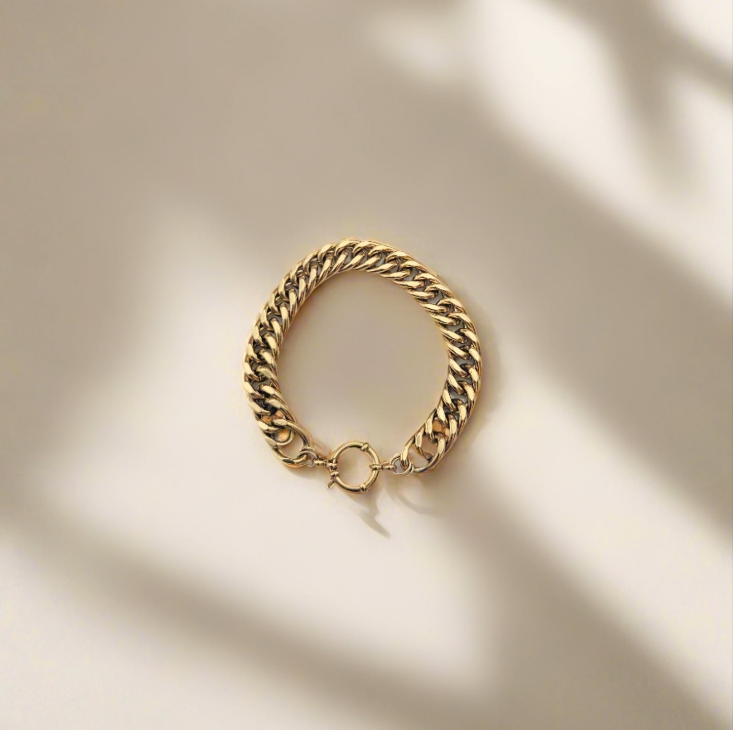 Gold-Plated Cuban Chain Bracelet - 7"