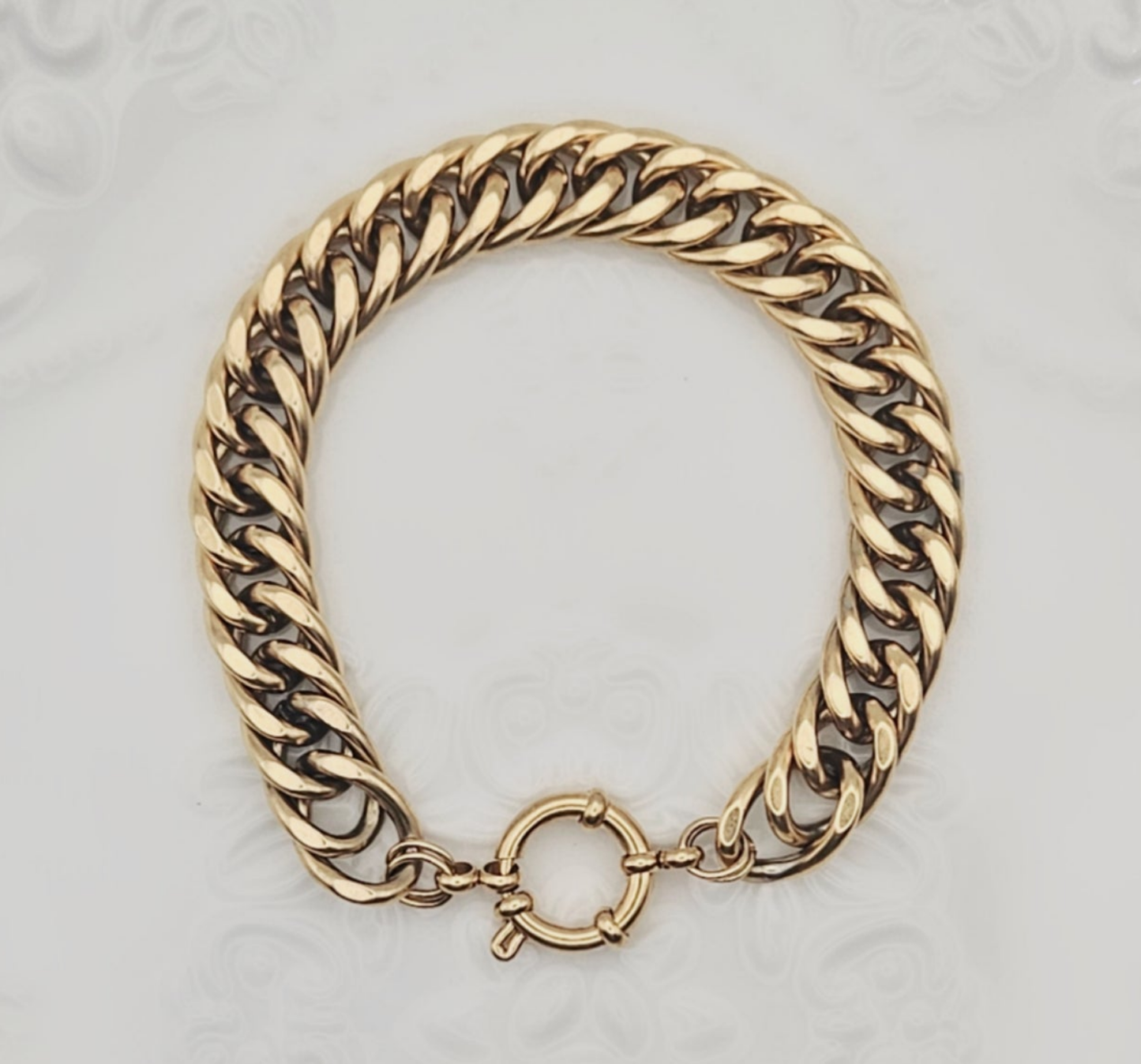 Gold-Plated Cuban Chain Bracelet - 7"
