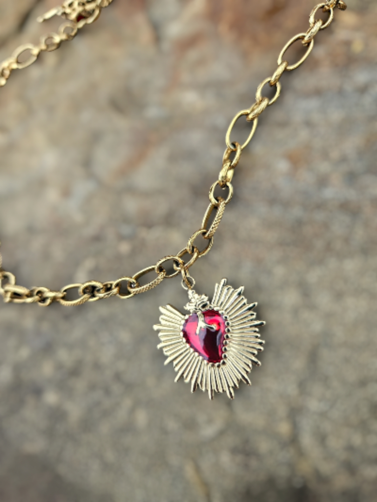 Sacred Heart Necklace - Charmed Collection 16"
