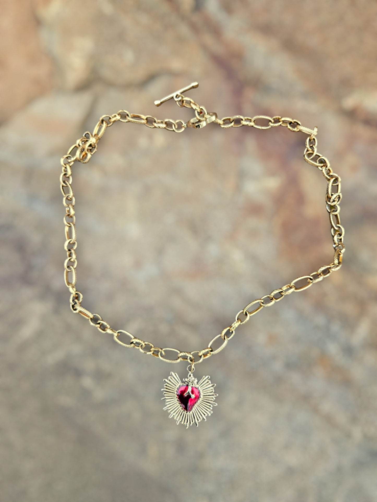 Sacred Heart Necklace - Charmed Collection 16"