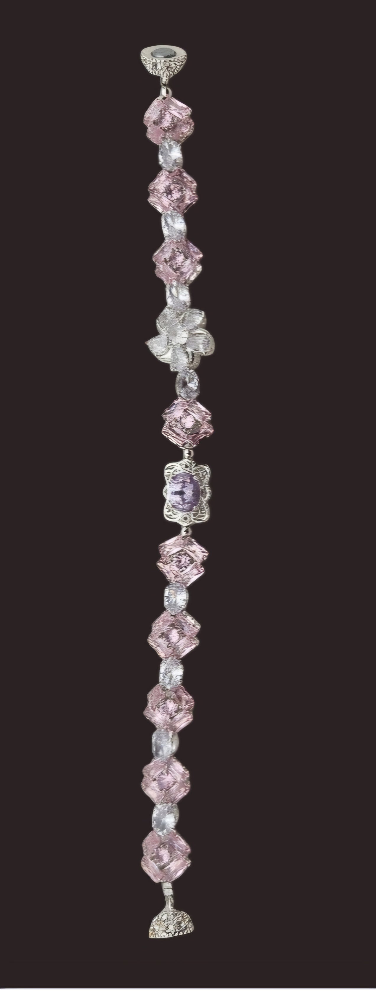 Zircon Bracelet - Flower design - 6.5"