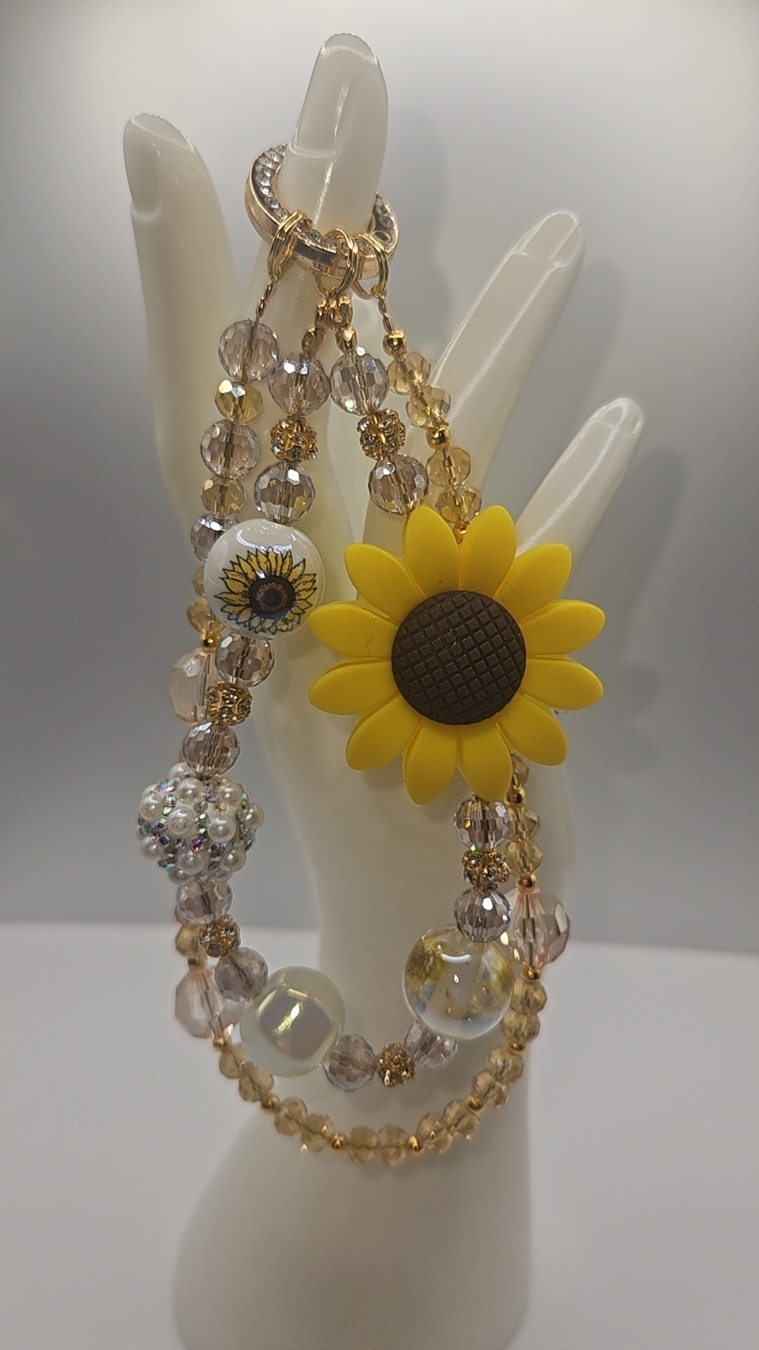 Sunflower Phone Charm Wristlet