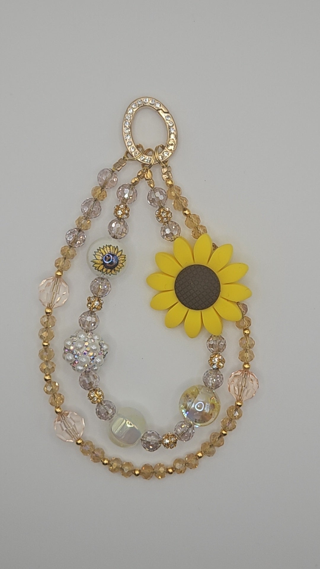 Sunflower Phone Charm Wristlet
