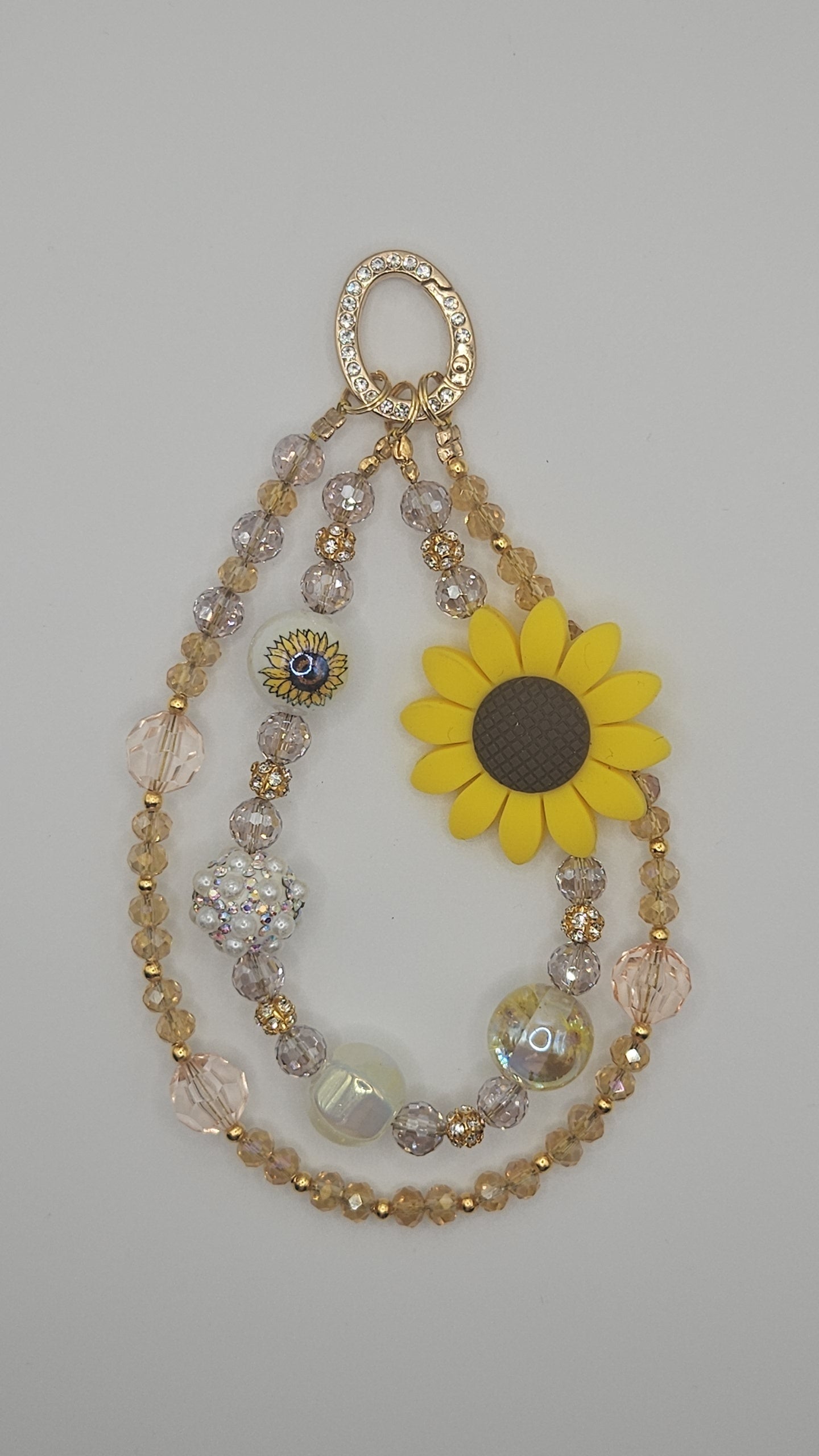 Sunflower Phone Charm Wristlet