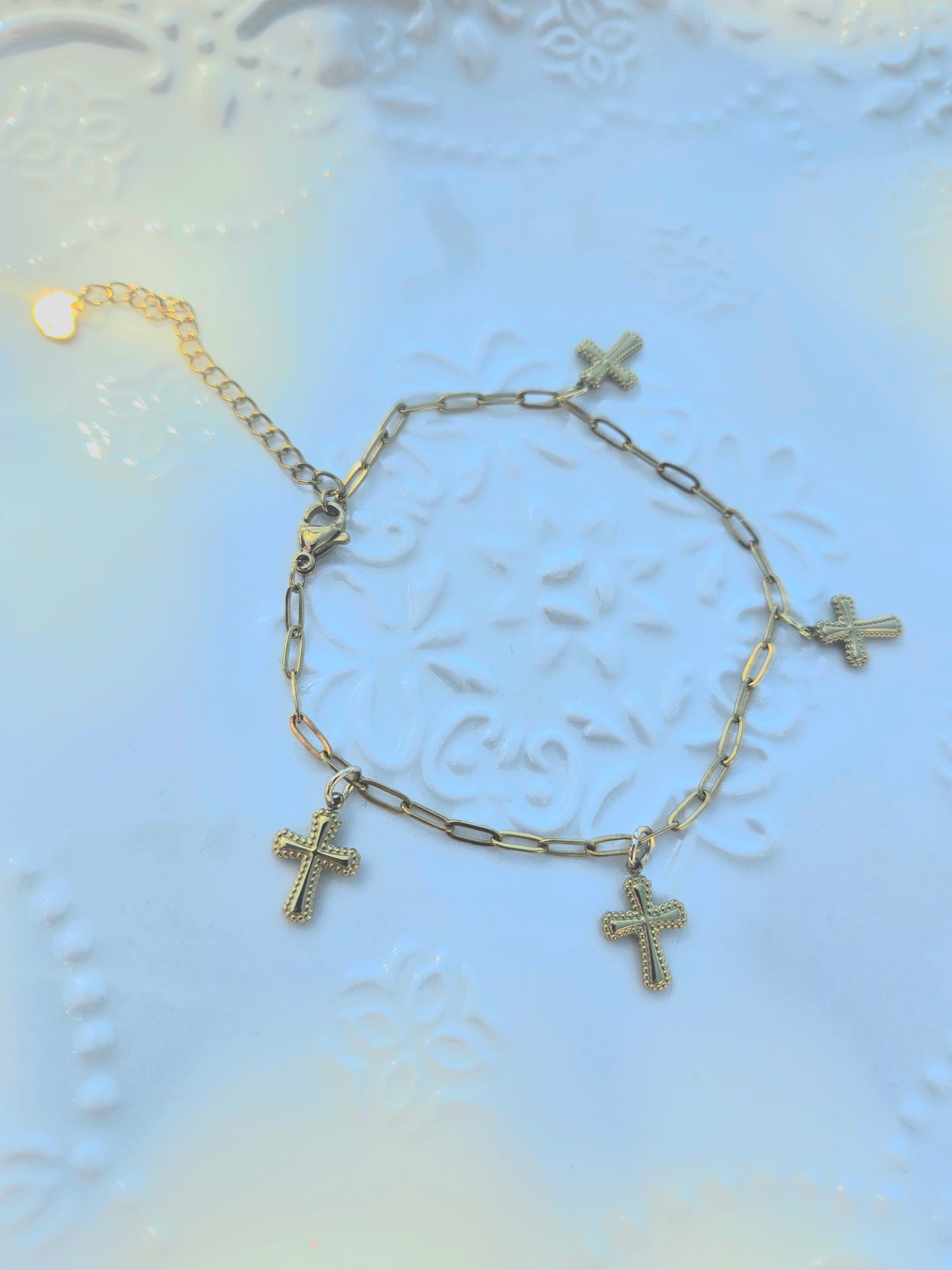 Cross Charmed Bracelet 6.5"