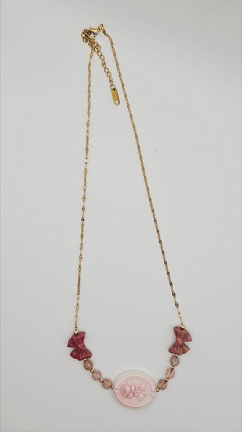 Bows & Rose Necklace