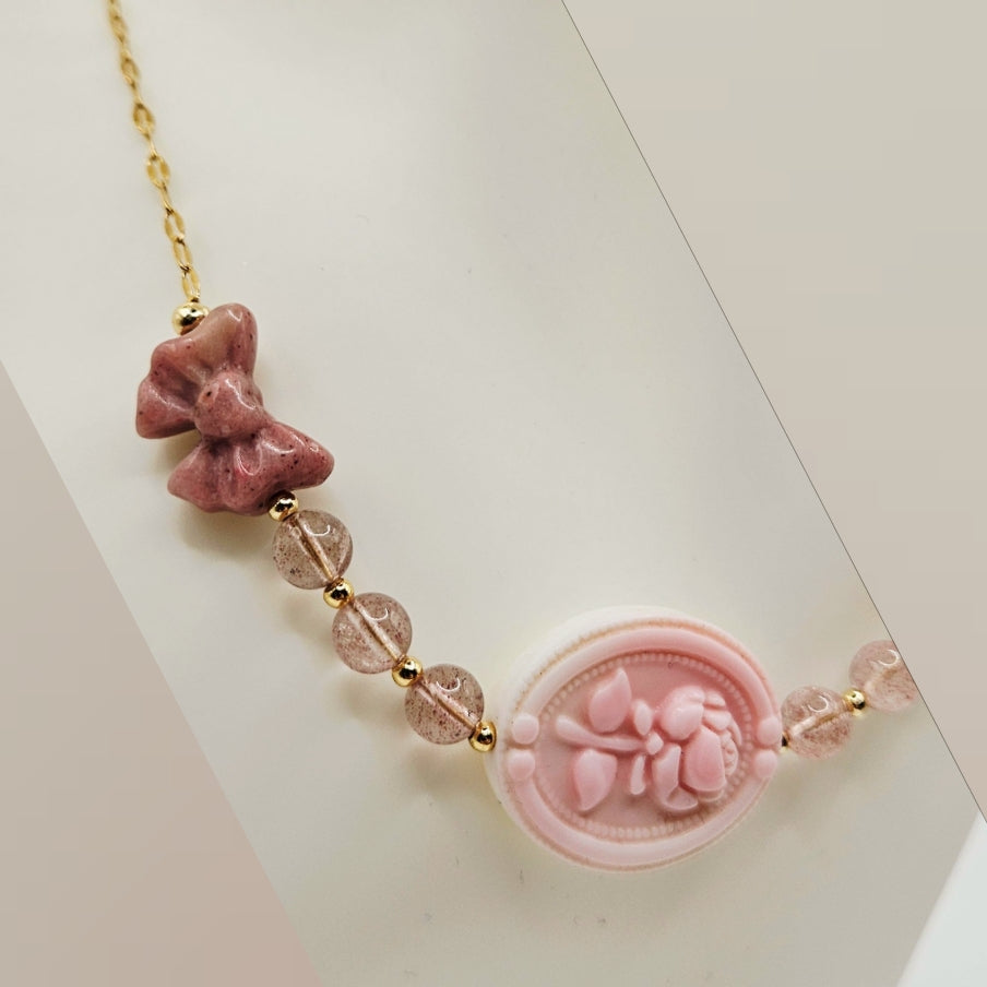 Bows & Rose Necklace