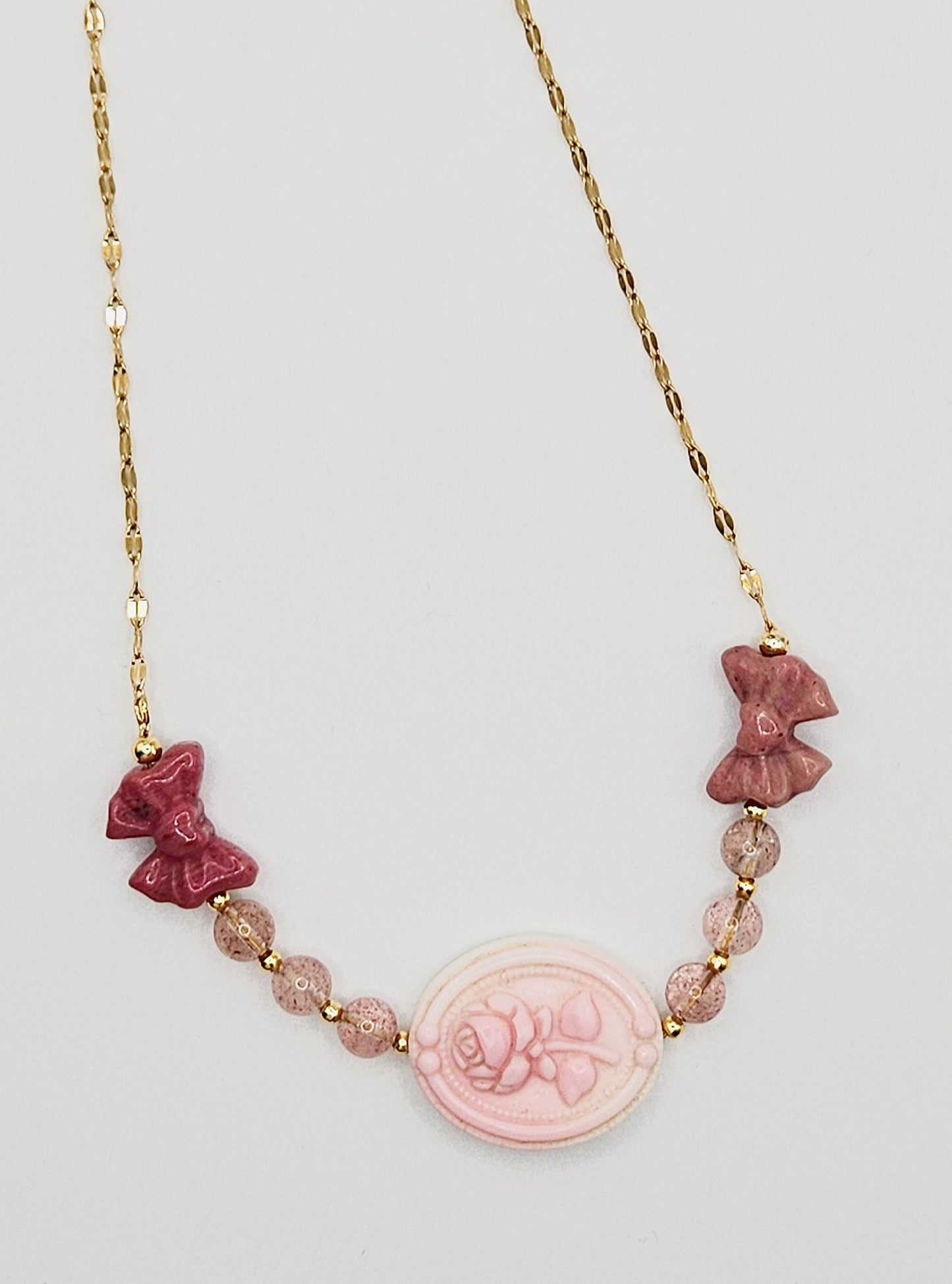 Bows & Rose Necklace
