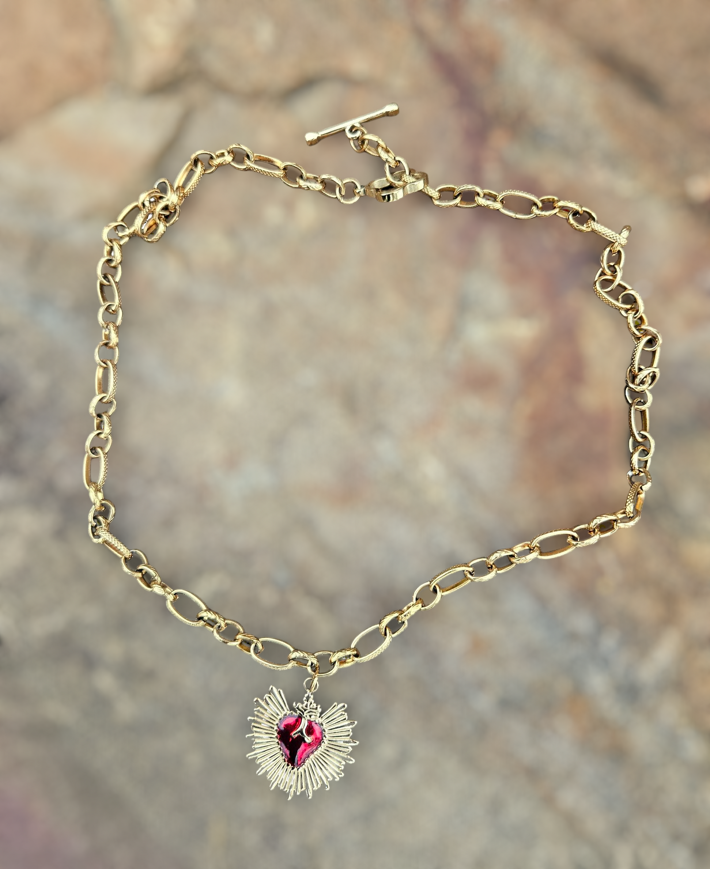 Sacred Heart Necklace - Charmed Collection 16"