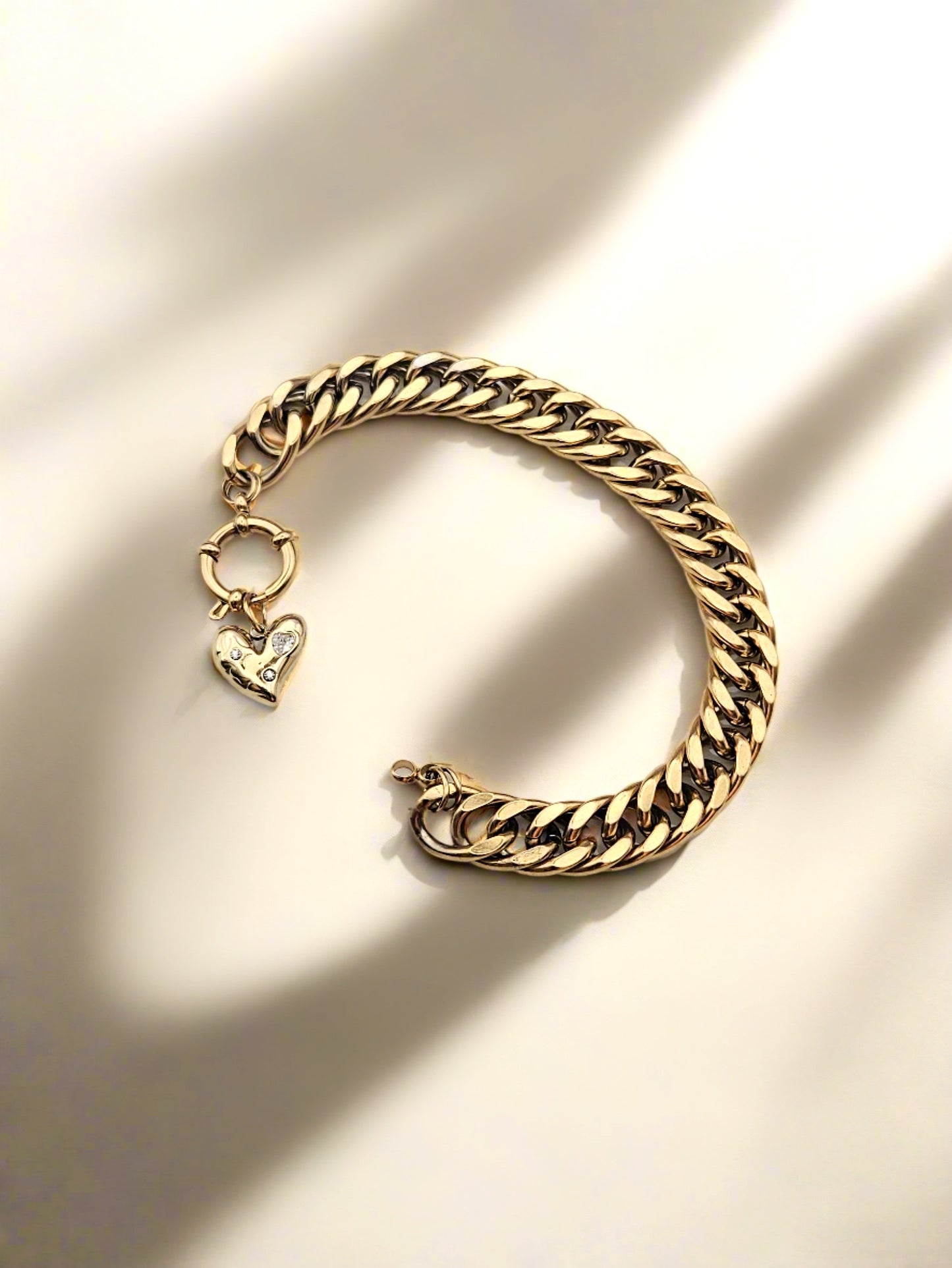 Gold-Plated Cuban Chain Bracelet - 7"