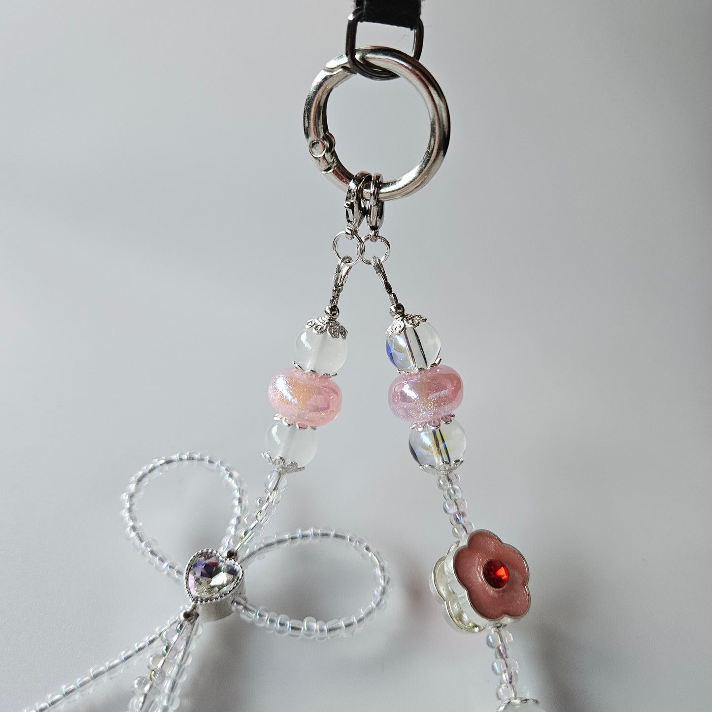 Flower and Butterfly Accessory Charm - Pink
