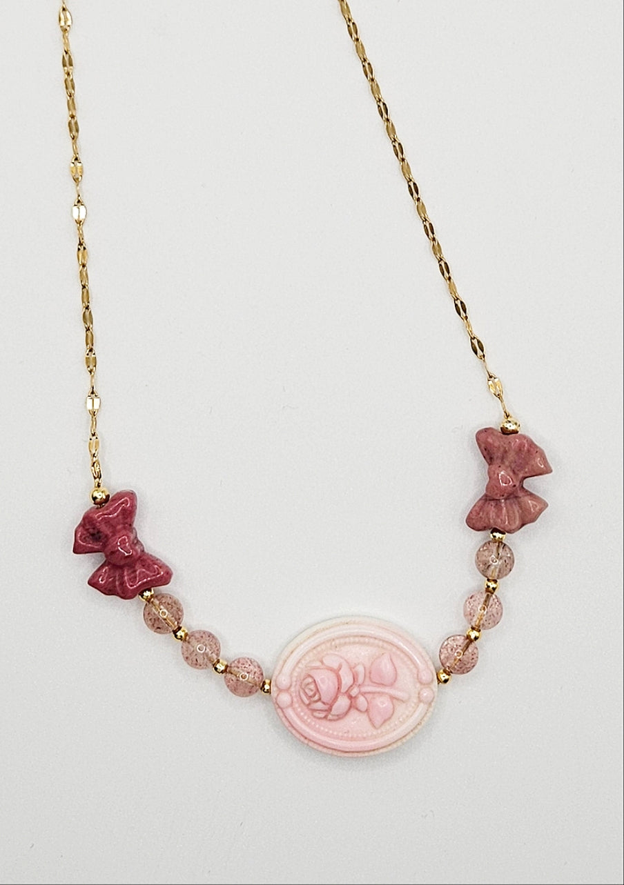Bows & Rose Necklace