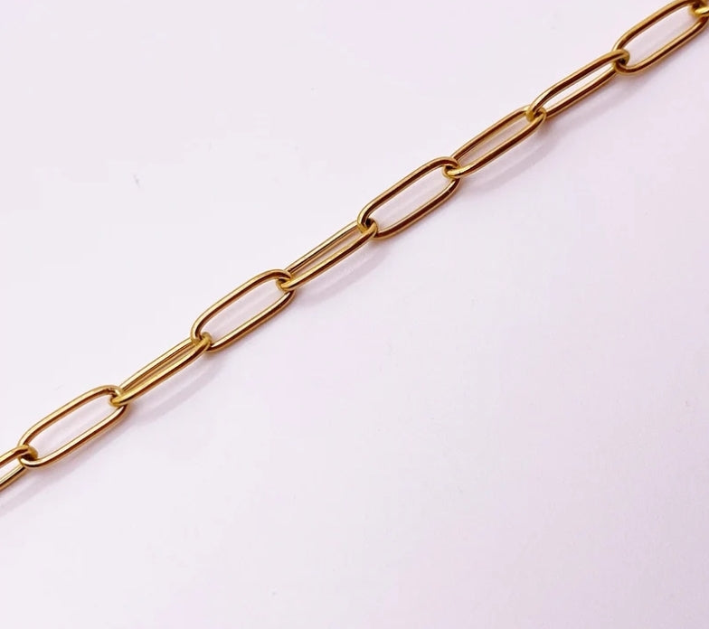 3mm Gold-plated Paperclip Bracelet
