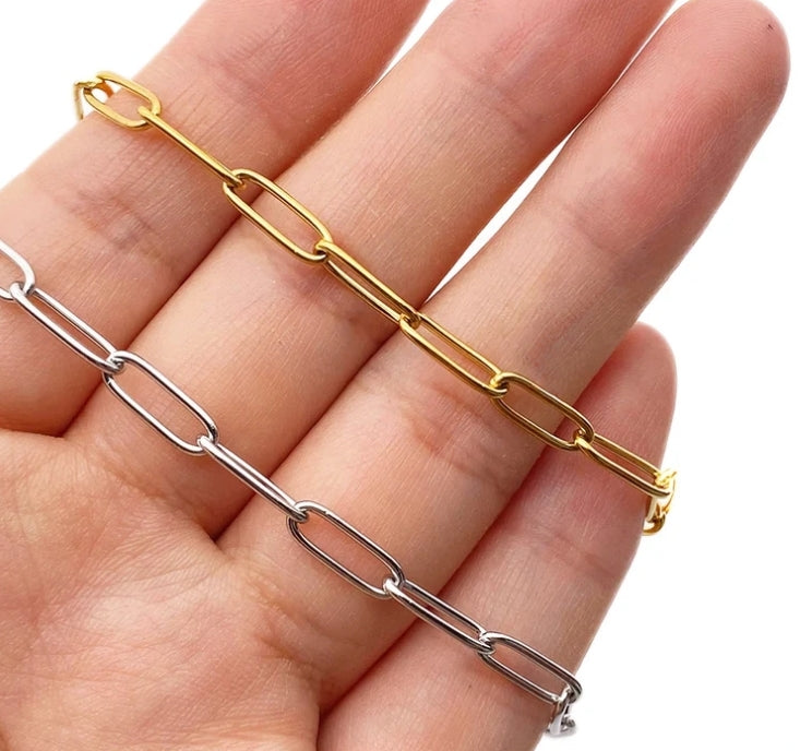 3mm Gold-plated Paperclip Bracelet