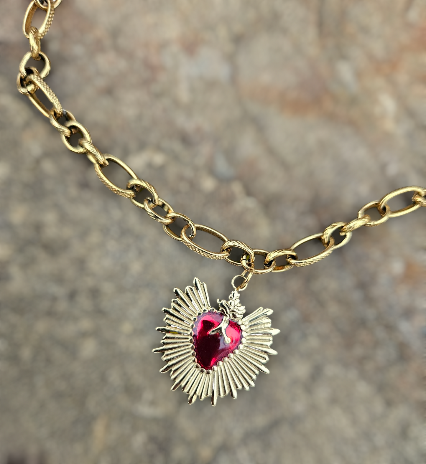 Sacred Heart Necklace - Charmed Collection 16"
