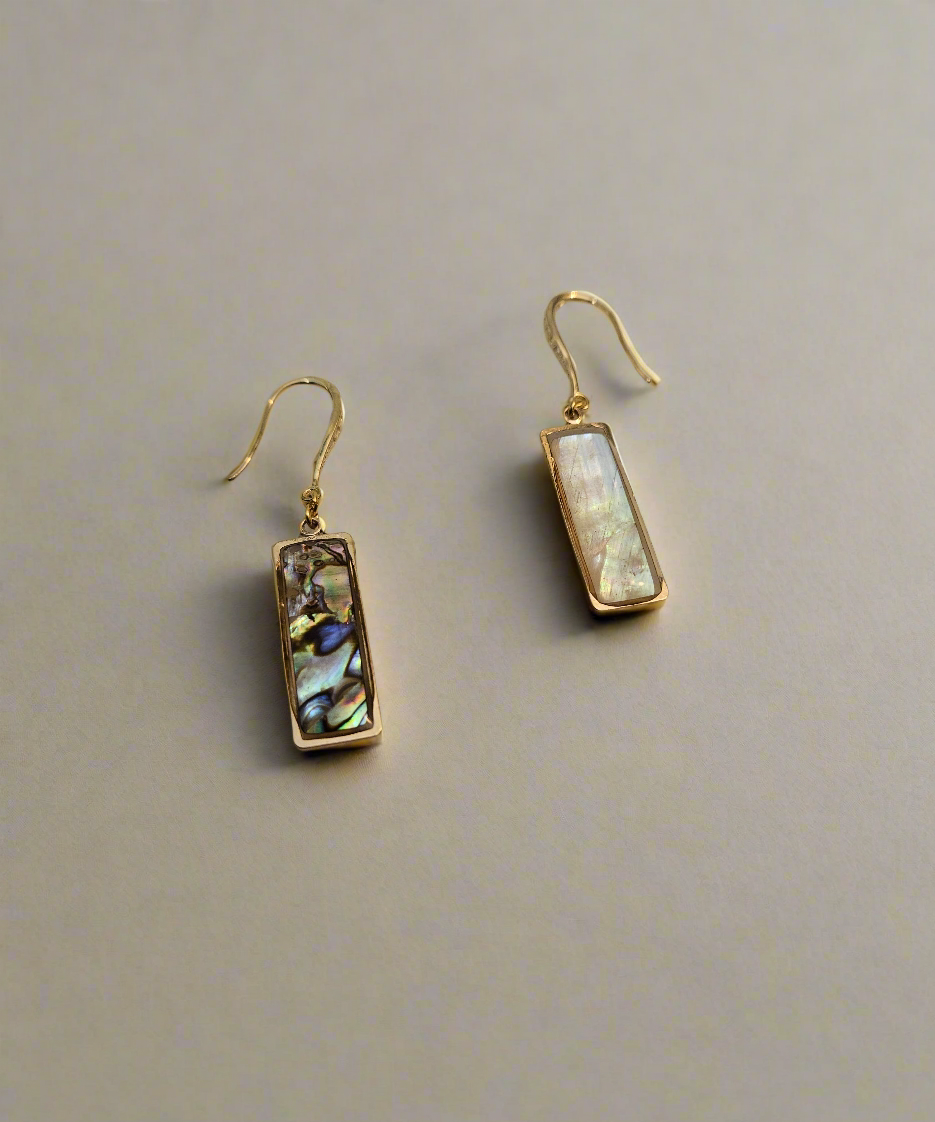 Gold-plated stainless-steel shell earrings