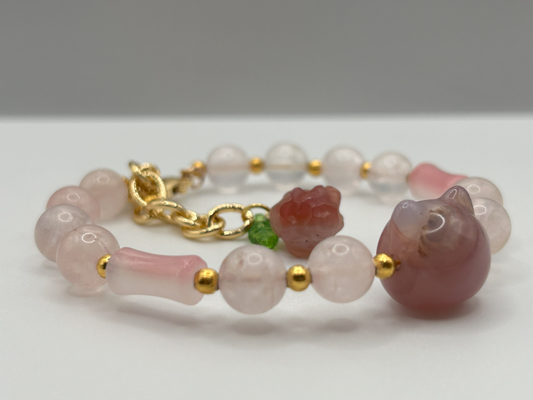 Primrose - Yanyuan Agate & Rose Quartz Bracelet