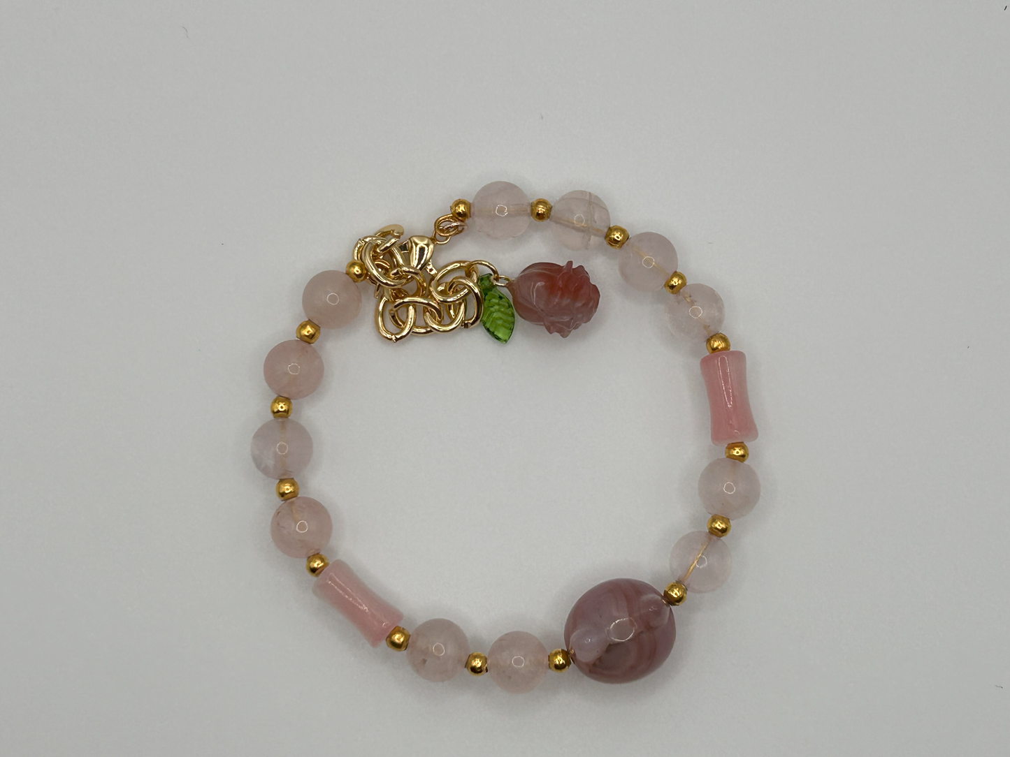 Primrose - Yanyuan Agate & Rose Quartz Bracelet