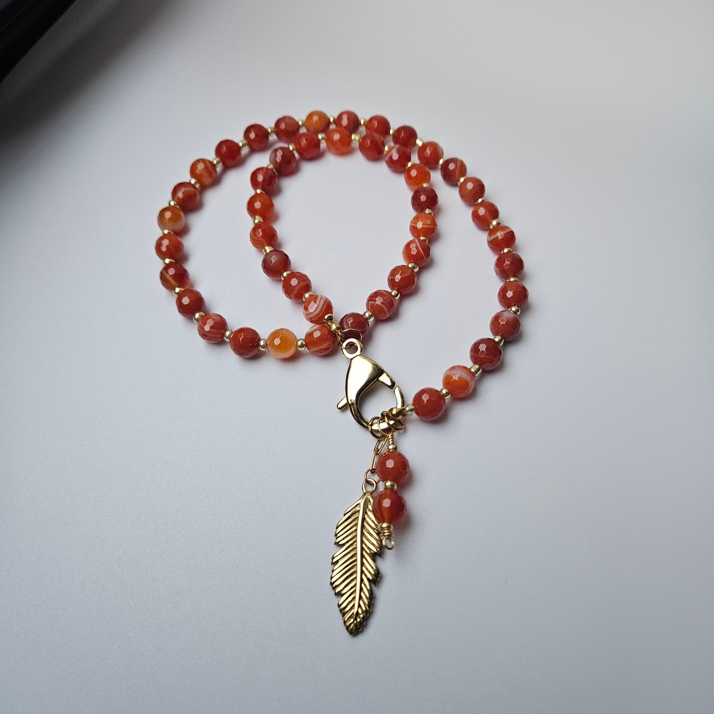 Faceted Carnelian Necklace